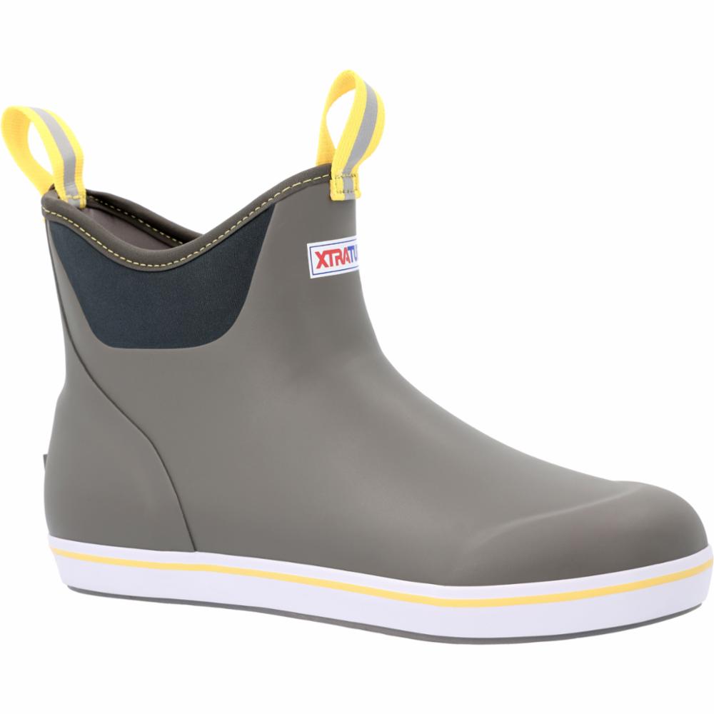 Xtratuf MENS 6 ANKLE DECK BOOT GREY/YELLOW