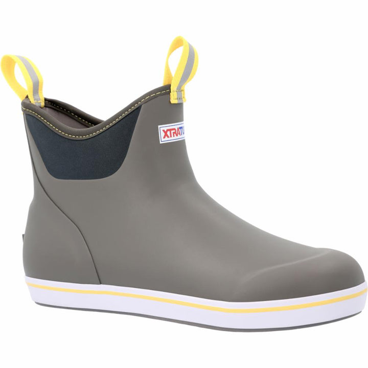 Xtratuf MENS 6 ANKLE DECK BOOT GREY/YELLOW