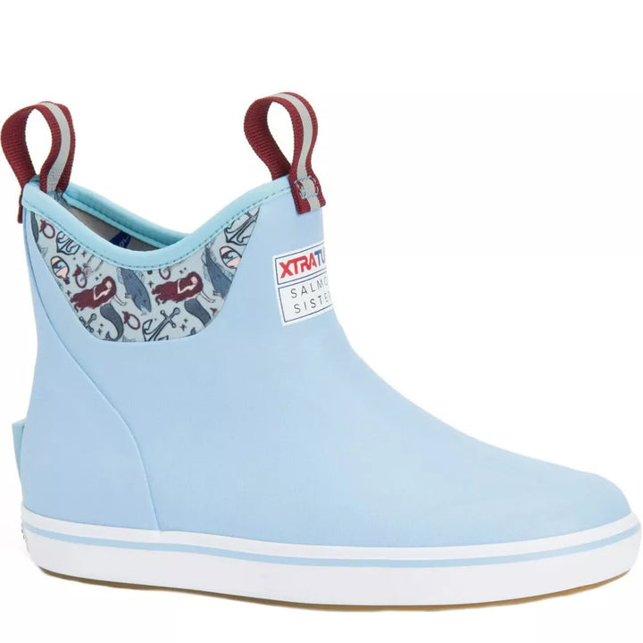Xtratuf WOMENS SALMON SISTERS 6 ANKLE DECK BOOT LIGHTBLUE