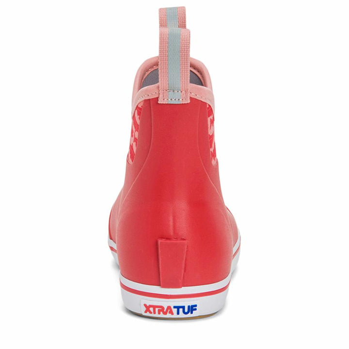 Xtratuf WOMENS SALMON SISTERS 6 ANKLE DECK BOOT RED/SOCKEYESALMON