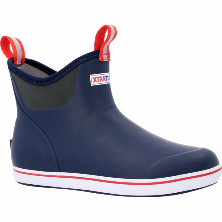 Xtratuf MENS 6 ANKLE DECK BOOT NAVY/RED