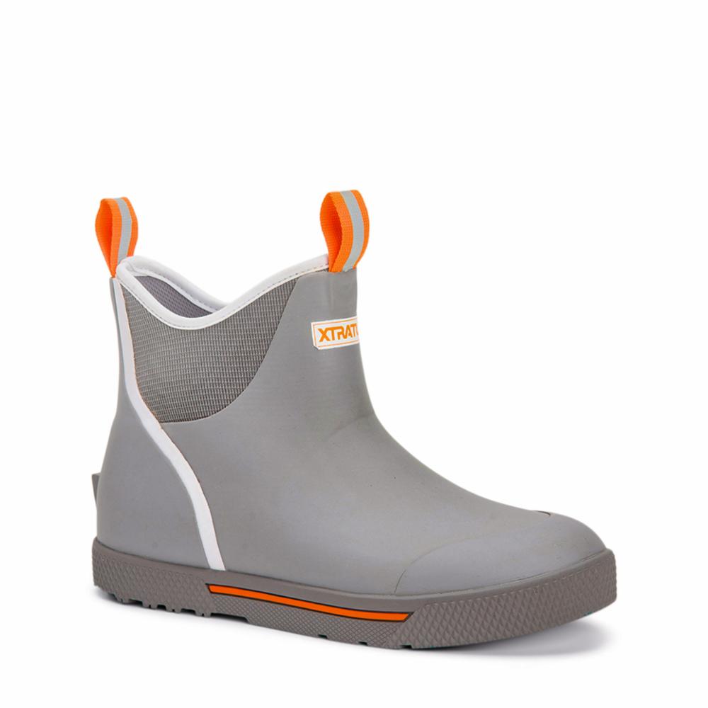 Xtratuf MENS WHEELHOUSE 6 ANKLE DECK BOOT GREY