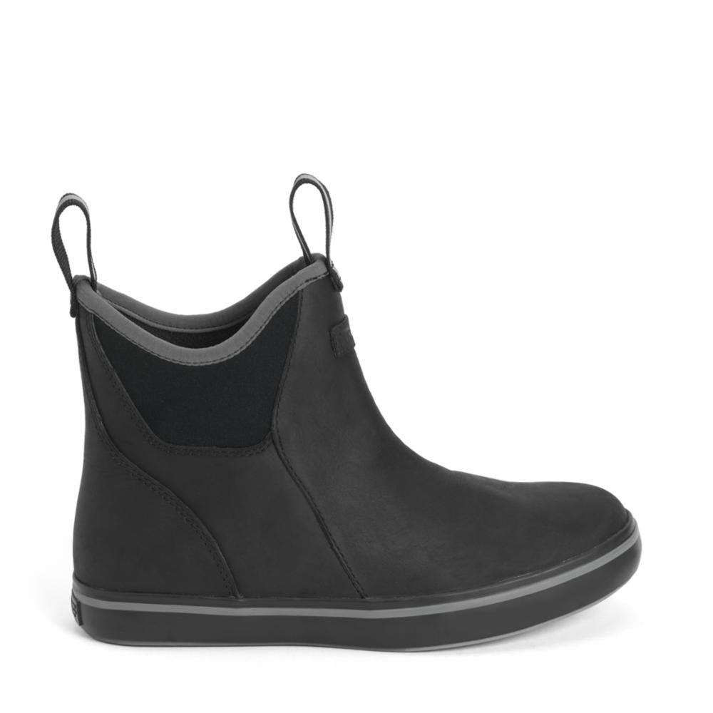Xtratuf WOMEN'S 6 LEATHER ANKLE DECK BOOT BLACK