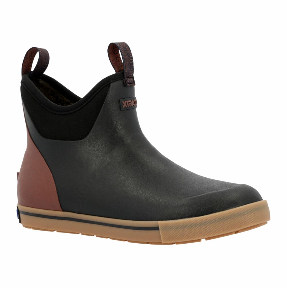 Xtratuf MENS ANKLE DECK BOOT 6 IN CAMP BLACK
