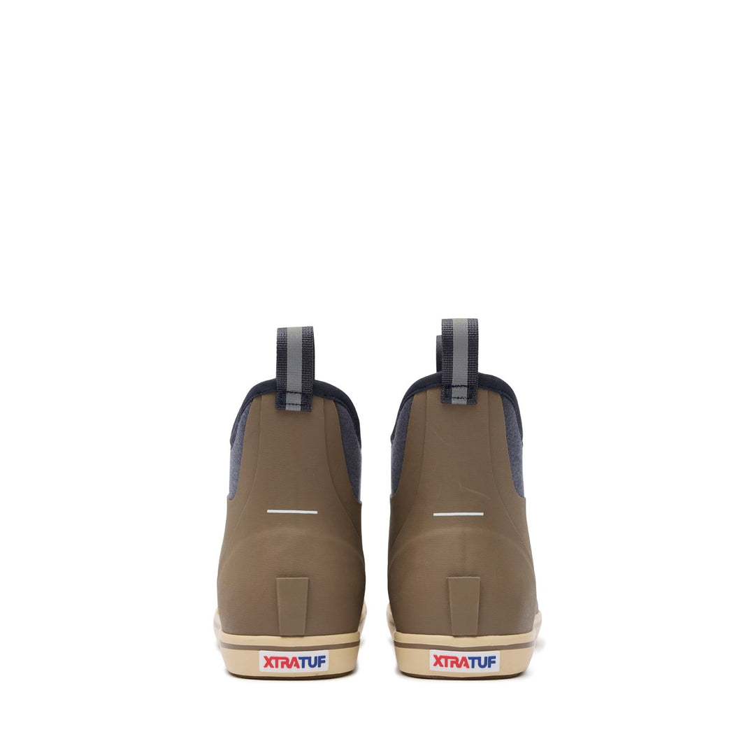XTRATUF MENS ANKLE DECK BOOT FINISTERRE TAUPE/NAVY
