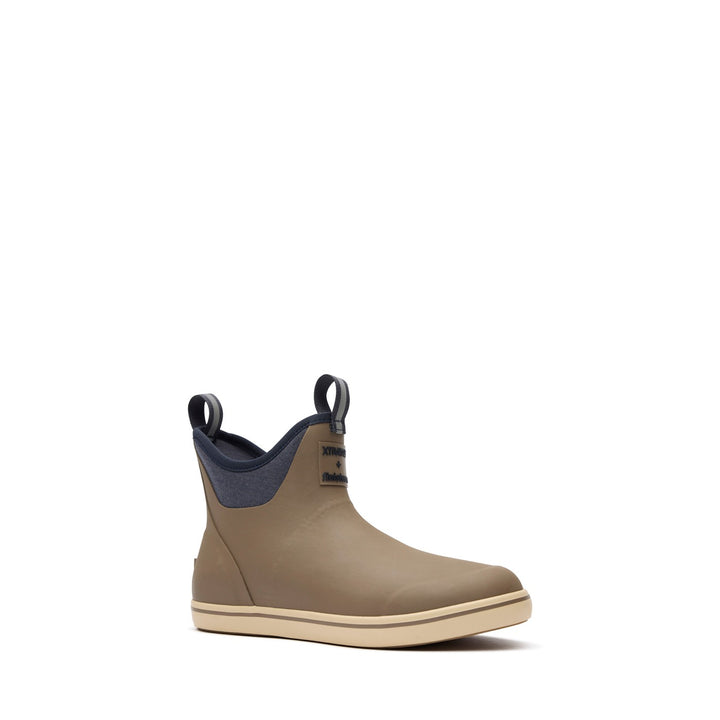 XTRATUF MENS ANKLE DECK BOOT FINISTERRE TAUPE/NAVY