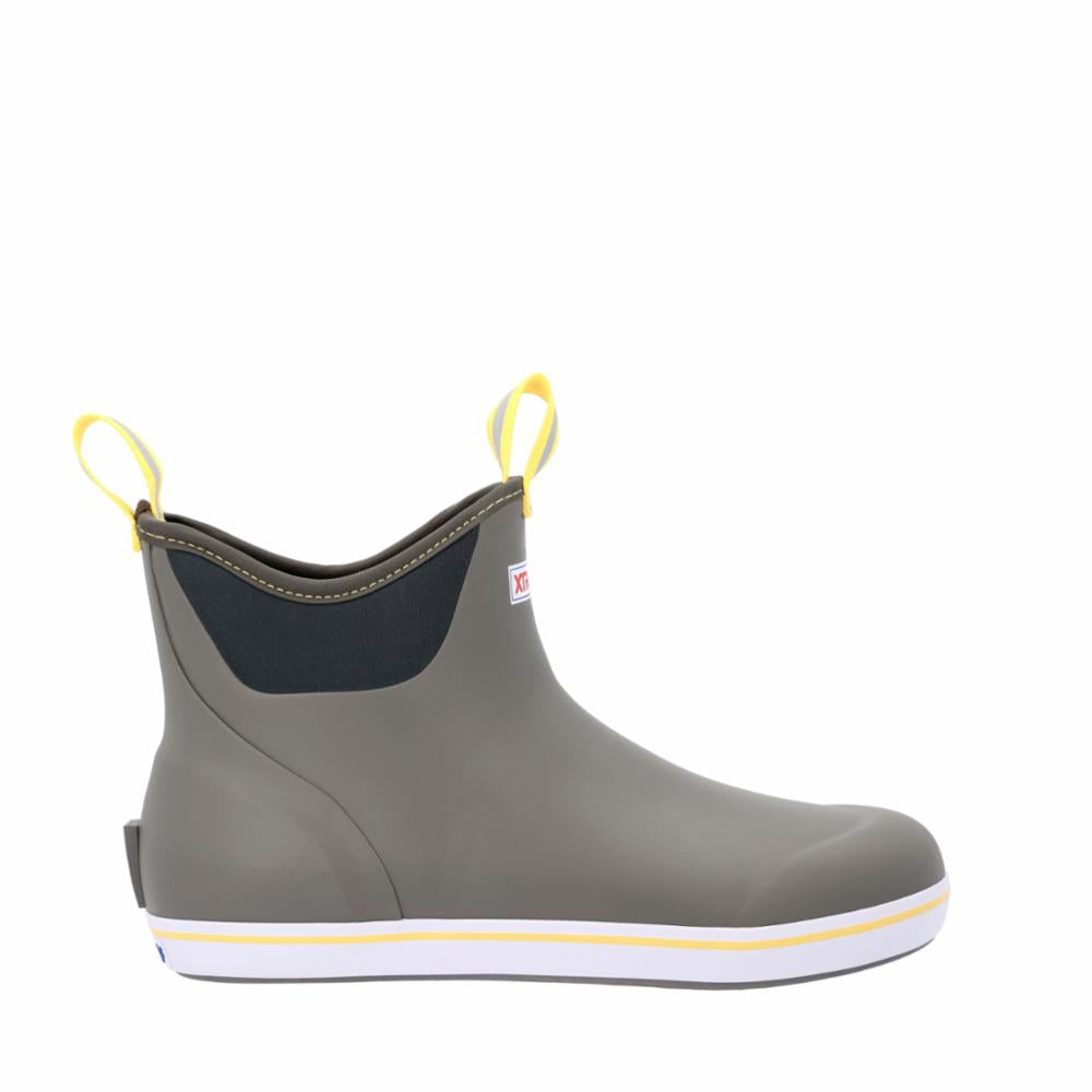 Xtratuf MENS 6 ANKLE DECK BOOT GREY/YELLOW