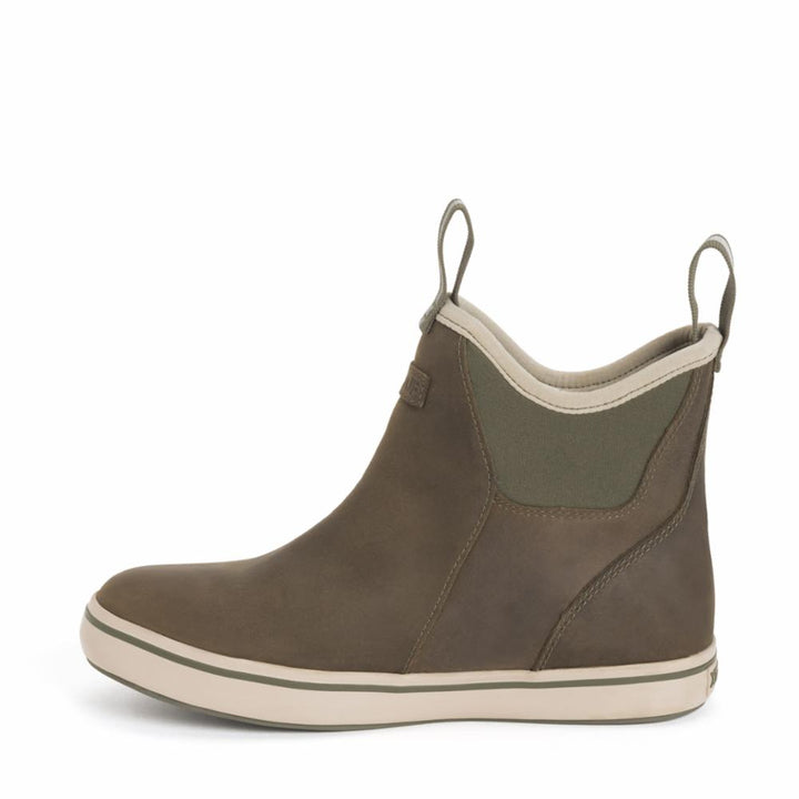 Xtratuf WOMENS 6 LEATHER ANKLE DECK BOOT OLIVE