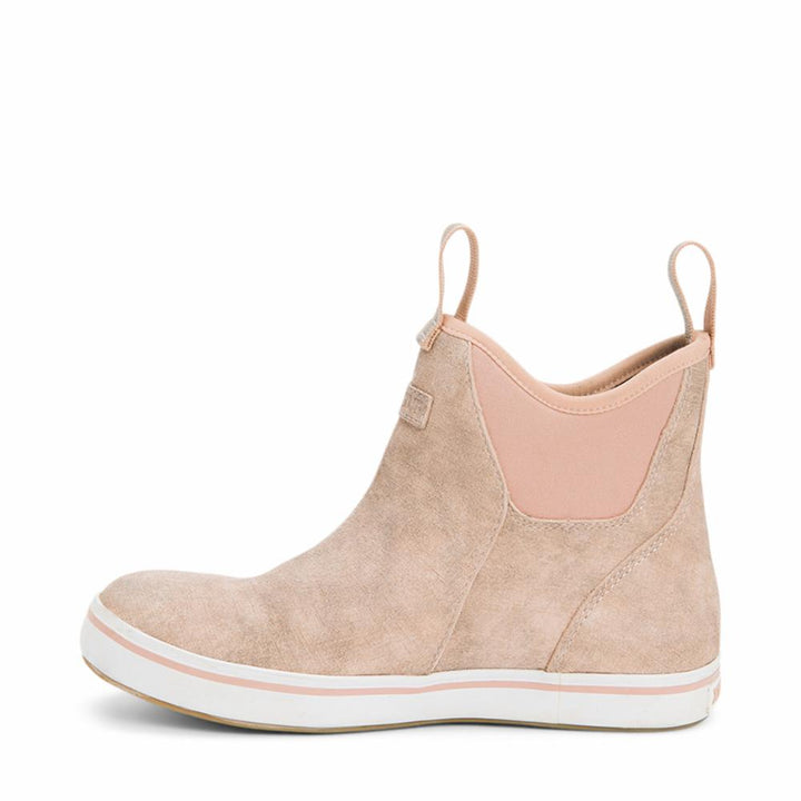 Xtratuf WOMENS 6 LEATHER ANKLE DECK BOOT PINKCREAM
